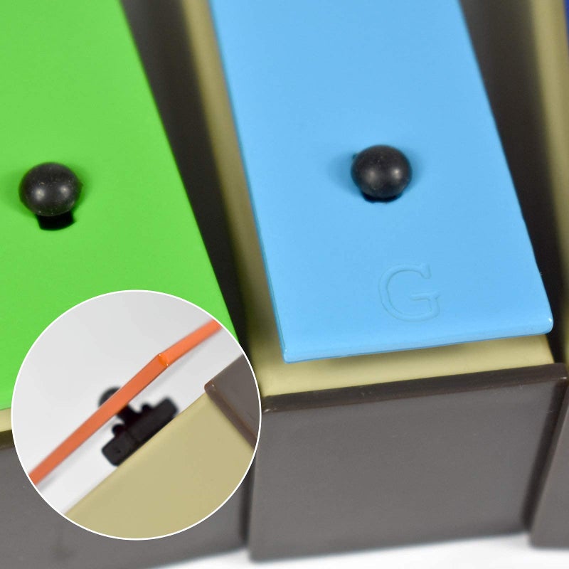 ENNBOM Xylophone Glockenspiel 8 Notes Chromatic Resonator Bells with Green Case - Image 4